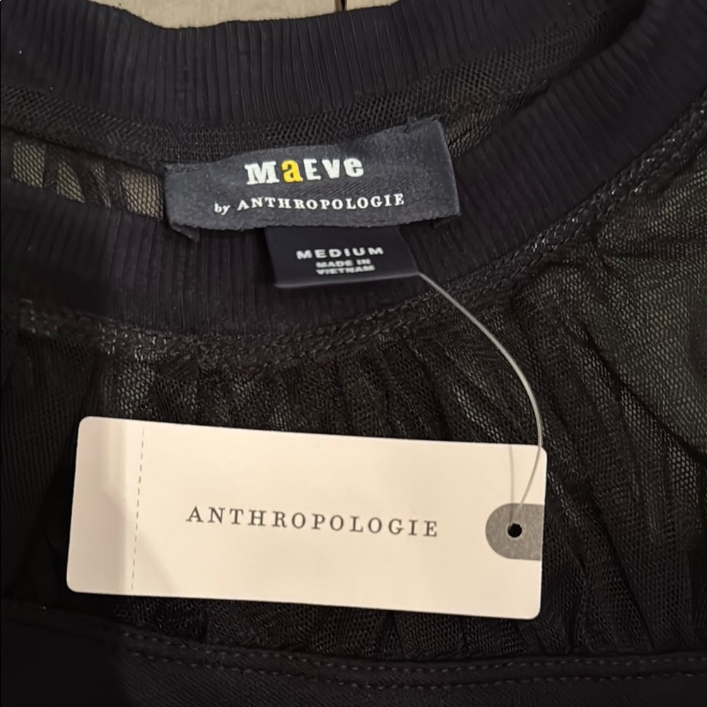 Maeve by Anthropologie Black Boxy Long Sleeve Sweatshirt - Picture 5 of 5